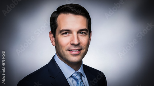 Businessman in suit and tie smiling at camera portrait