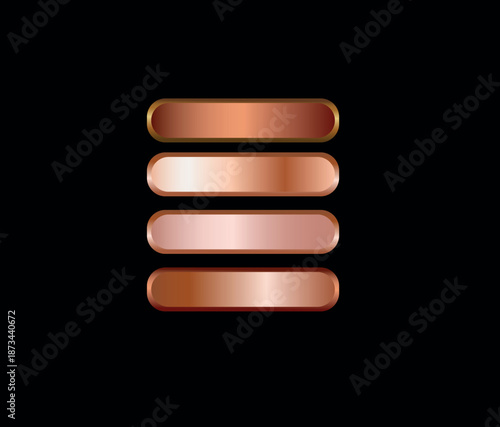 Gold Interface Button Set for Web and App Design