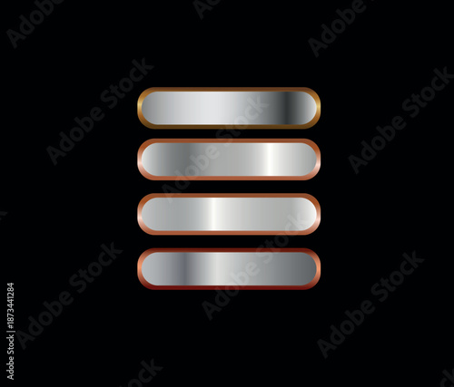 Silver Interface Button Set for Web and App Design