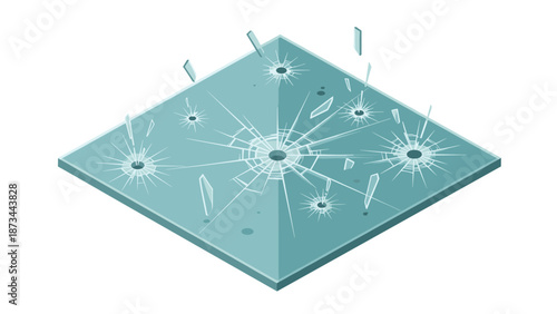 Shattered glass effect: vivid isometric style for modern design projects