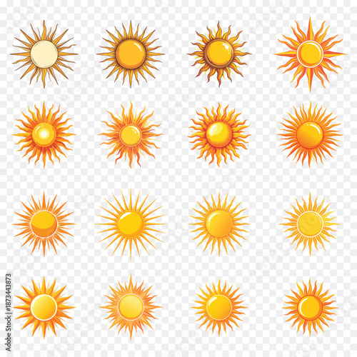 set of sun icons