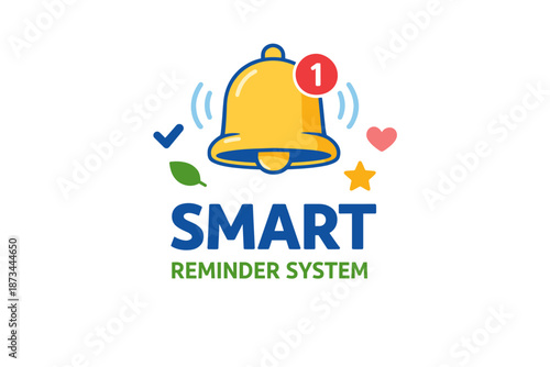 Smart reminder system logo with notification icon