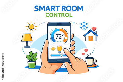 Smart room control: adjusting temperature and lighting with a mobile app