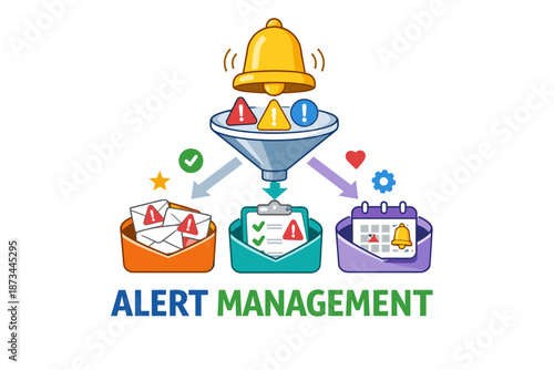 Alert management system: efficient notification processing through funnels and prioritization