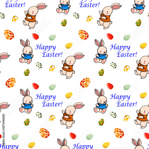Seamless Easter vector pattern for decoration	