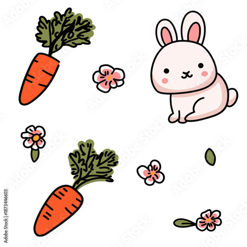 Easter set o of decorations, seamless pattern. Vtctor Easter decorations.Background, elements