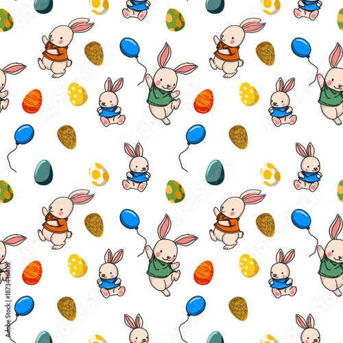 Seamless Easter vector pattern for decoration	