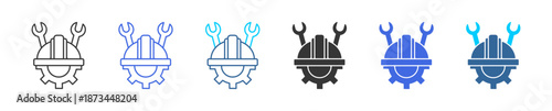 technician, specialist, mechanic, engineer, repairer, operator icon set multiple style collection