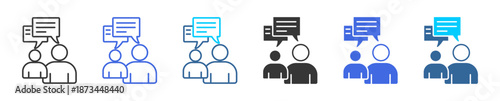 communication icon set multiple style collection