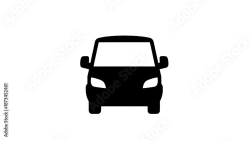 Vector illustration of, on transparent background a sleek car front view silhouette design concept