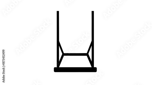 Vector illustration of a minimalist swing bar or trapeze apparatus on transparent background