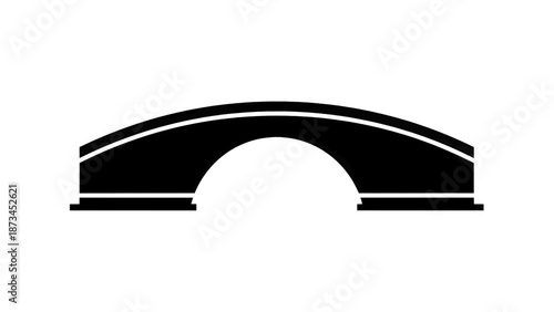 Vector illustration of a classic arch bridge architectural design concept on transparent background