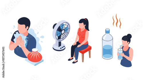 Staying cool and healthy: isometric concepts of heat relief methods