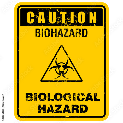 Caution, biohazard, sign vector