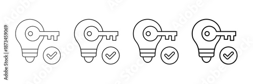 Problem Solving Icons Vector Set In Different Stroke Line Style