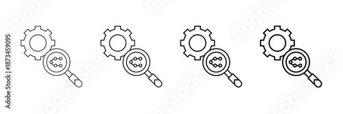 Root Cause Analysis Icons Vector Set In Different Stroke Line Style