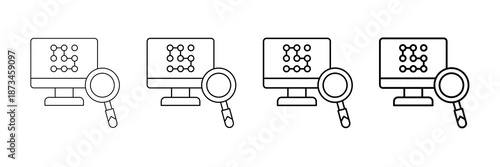 Pattern Recognition Icons Vector Set In Different Stroke Line Style