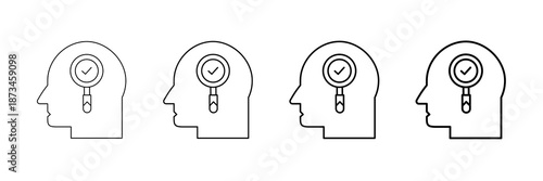 Critical Evaluation Icons Vector Set In Different Stroke Line Style