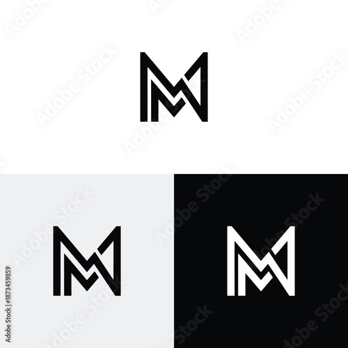 m n initial monogram vector icon illustration