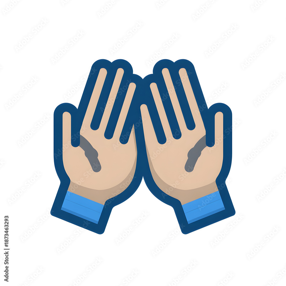Fototapeta premium Open hands outline icon vector illustration
