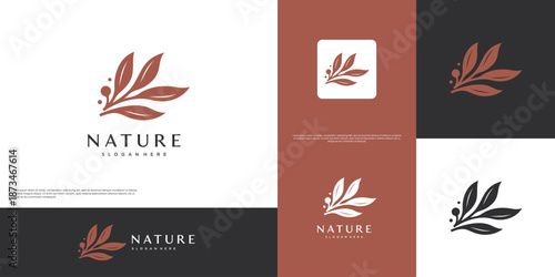 Purity logo with olive leaf concept, vintage style, herbal food, freshness, balance, vector graphic illustration.