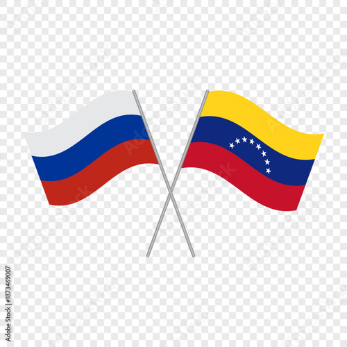 Venezuela and Russia crossed flags