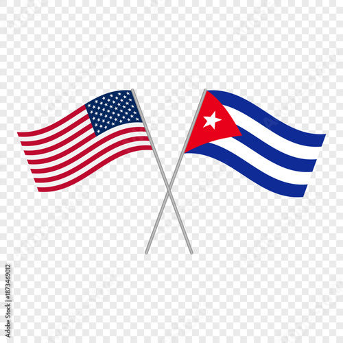 United States and Cuba crossed flags