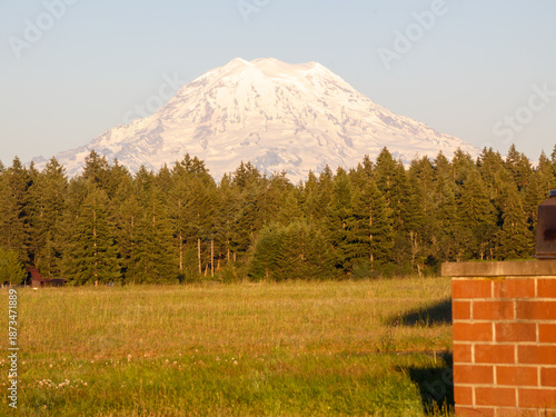 Mount Rainier in Washington as viewed from JBLM
