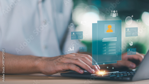 Wallpaper Mural Digital recruitment and employee evaluation concept illustrating profile analysis, skills assessment, and data driven HR decision making. Suitable for hiring processes, talent management systems Torontodigital.ca