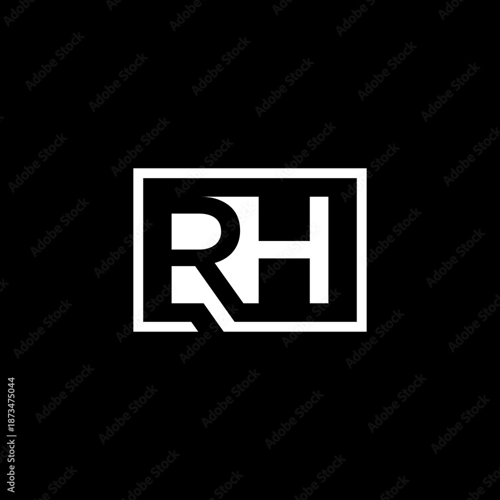 Obraz premium RH logo negative space design