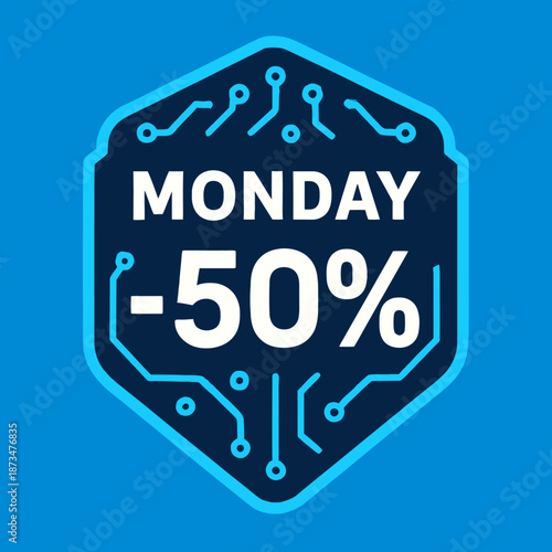 Cyber Monday Special Discount Vector Badge