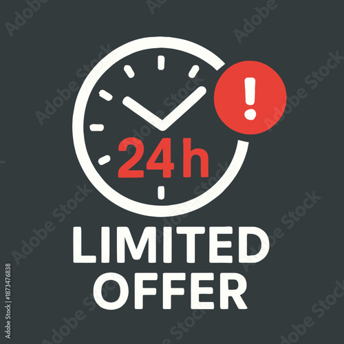 Limited Time Offer 24 Hours Discount Vector