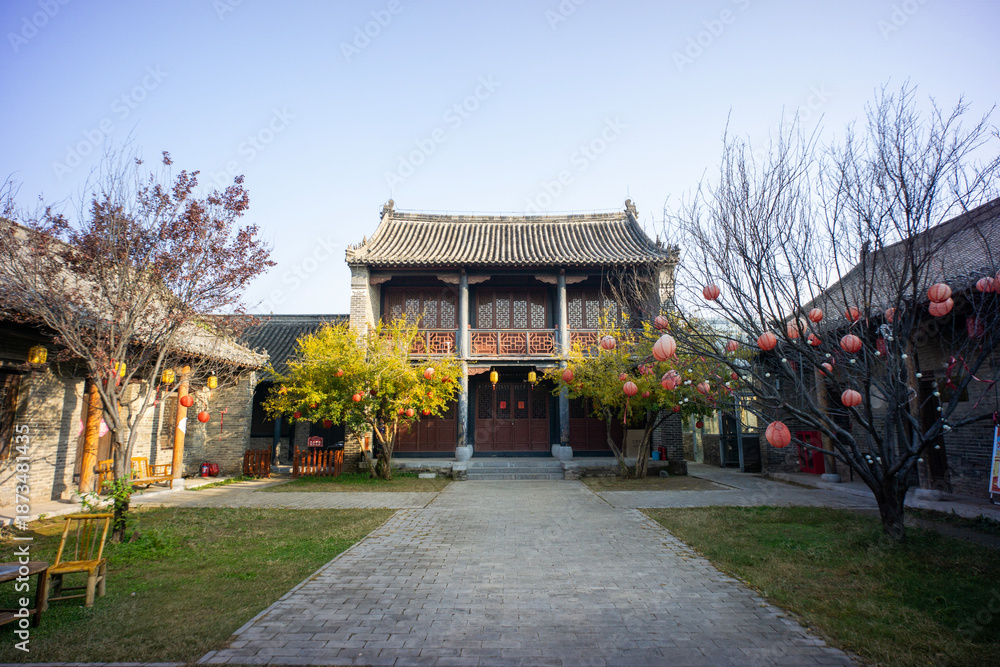 Fototapeta premium The ancient buildings of the Chen Family Courtyard in the ancient city of Shangqiu, Henan Province, China