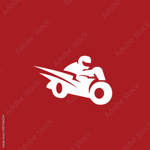 a silhouette of a biker riding a motorcycle logo