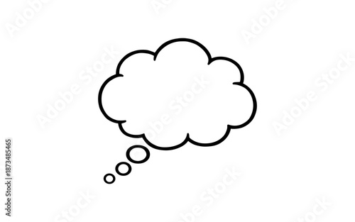 Minimalist black and white thought bubble for creative projects