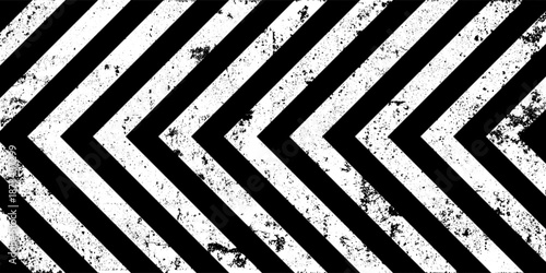 Warning sign with black diagonal lines. Attention, danger or caution symbol. Construction site signage, road safety notice, hazard banner, security alert shield. Vector illustration