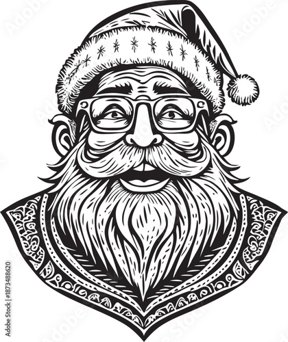 Santa Clause Face Illustration