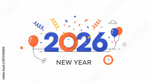 New Year 2026 Celebration Design Elements 1.