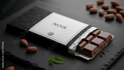 Wallpaper Mural Dark Chocolate Noir Bar with Nuts. Torontodigital.ca