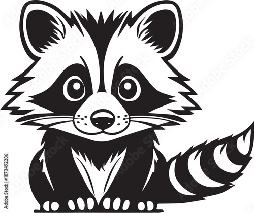 Cute Cartoon Raccoon Illustration