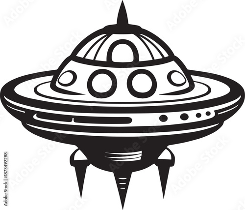 Martian Space Ship Cartoon Illustration