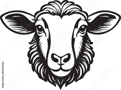 Wallpaper Mural Sheep Face Illustration Torontodigital.ca