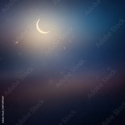 Bulan sabit bersinar terang di langit malam yang bertabur bintang.