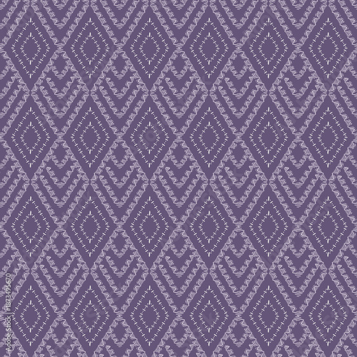 Seamless vintage floral damask pattern in brown with ornamental flowers and classic Victorian style for wallpaper fabric and decorative design