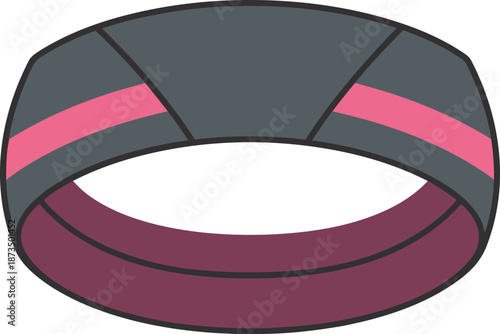 Modern gym tool icon illustration featuring a fitness ring with pink accents