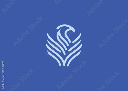 An abstract symmetrical eagle design symbolizing freedom vision leadership power focus and strong authoritative presence