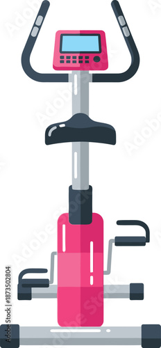 Modern exercise bike icon in a minimalist gym setting showcasing fitness tool