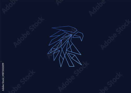 A polygon style eagle design symbolizing sharp vision dominance freedom precision angles and futuristic power expression