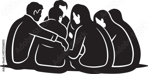 Diverse group of people sitting in a circle together