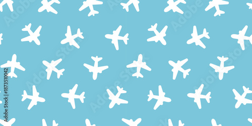 飛行機のシームレスな背景画像。（Seamless background image of airplanes.）
